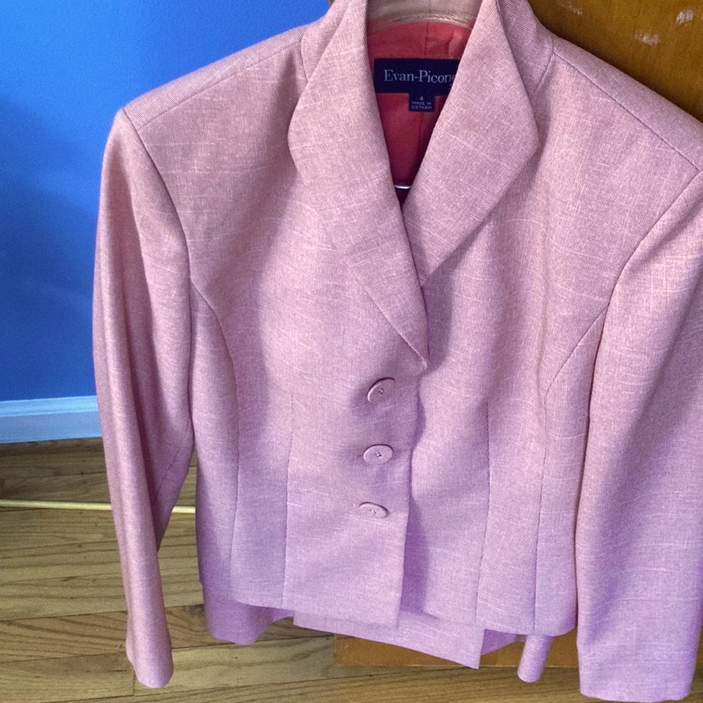 Evan Picone Pink Womens Tailored Jacket & Skirt suit